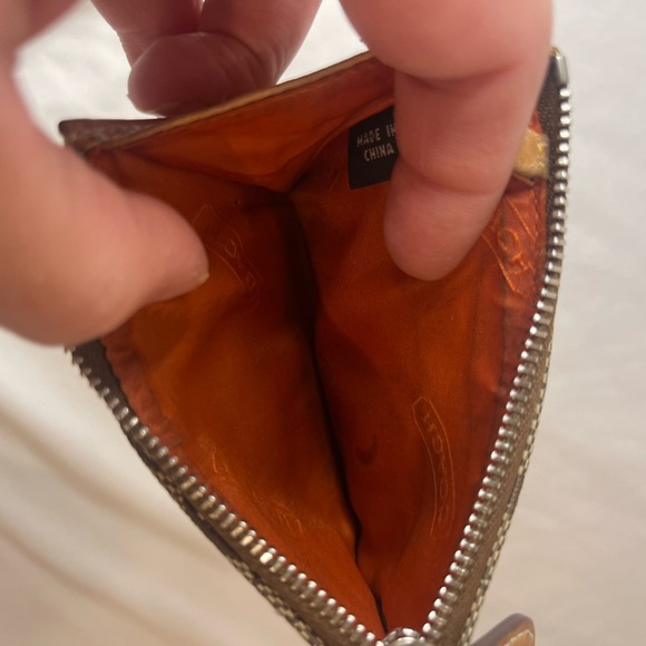 COACH VINTAGE Monogram Canvas & Leather Zipper Key Chain ID Wallet Coin Purse - Picture 7 of 10